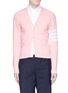 Main View - Click To Enlarge - THOM BROWNE  - 'Trompe-l'œil' stripe sleeve cotton cardigan