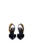 Front View - Click To Enlarge - SAINT LAURENT - 'Edie 65' snakeskin ruffle leather d'Orsay pumps