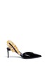 Main View - Click To Enlarge - SAINT LAURENT - 'Edie 65' snakeskin ruffle leather d'Orsay pumps