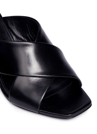 Detail View - Click To Enlarge - SAINT LAURENT - 'Loulou' cross vamp leather sandals