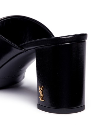 Detail View - Click To Enlarge - SAINT LAURENT - 'Loulou' cross vamp leather sandals