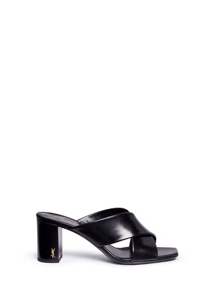 Main View - Click To Enlarge - SAINT LAURENT - 'Loulou' cross vamp leather sandals