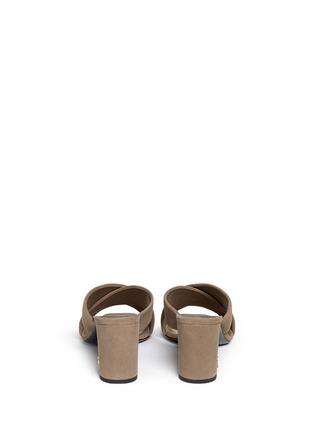 Back View - Click To Enlarge - SAINT LAURENT - 'Loulou' cross vamp suede sandals
