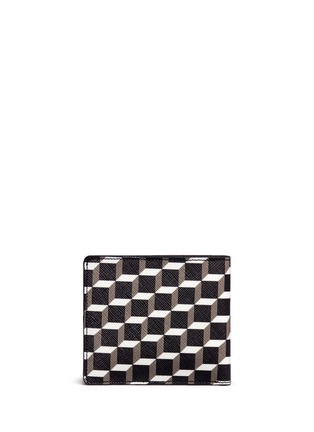 Back View - Click To Enlarge - PIERRE HARDY - 'Perspective Cube' print bifold wallet