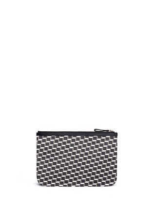 Detail View - Click To Enlarge - PIERRE HARDY - 'Perspective Cube' stripe print zip pouch