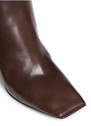 Detail View - Click To Enlarge - BALENCIAGA - Broken heel square toe leather boots