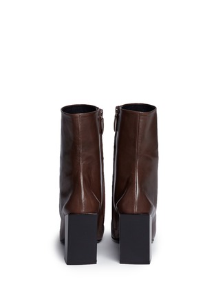 Back View - Click To Enlarge - BALENCIAGA - Broken heel square toe leather boots