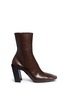 Main View - Click To Enlarge - BALENCIAGA - Broken heel square toe leather boots