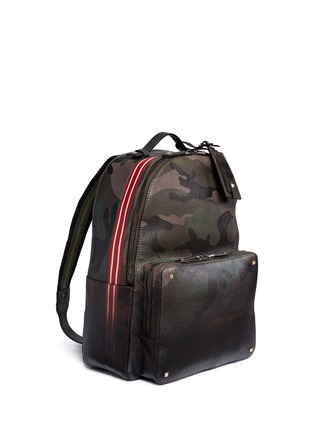 Figure View - Click To Enlarge - VALENTINO GARAVANI - 'Rockstud' camouflage print leather backpack