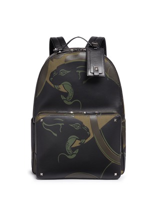 Main View - Click To Enlarge - VALENTINO GARAVANI - 'Camupanther' leather canvas backpack