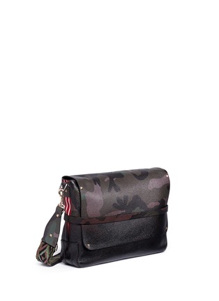 Figure View - Click To Enlarge - VALENTINO GARAVANI - 'Rockstud' camouflage print leather messenger bag