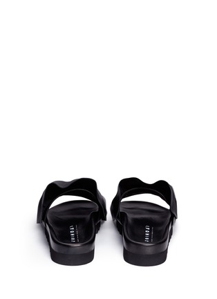 Back View - Click To Enlarge - JOSHUA SANDERS - Ruffle band leather slides