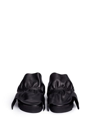 Front View - Click To Enlarge - JOSHUA SANDERS - Ruffle band leather slides