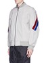 Front View - Click To Enlarge - 72951 - Stripe rib trim bomber jacket