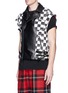 Front View - Click To Enlarge - 72951 - Check cowhide leather patchwork biker vest