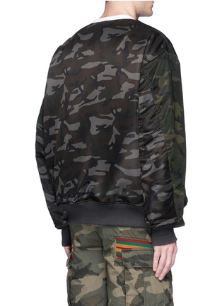 Back View - Click To Enlarge - 72951 - Camouflage print oversized padded MA-1 bomber jacket