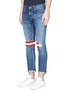 Front View - Click To Enlarge - 72951 - Wool knit insert cotton jeans