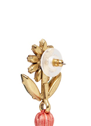 Detail View - Click To Enlarge - ELIZABETH COLE - 'Braidynn' Swarovski crystal floral tassel drop earrings