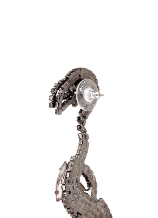 Detail View - Click To Enlarge - ELIZABETH COLE - 'Georgy' Swarovski crystal flamingo drop earrings