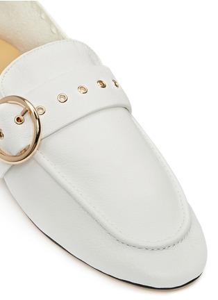 Detail View - Click To Enlarge - PEDDER RED - Buckle strap kid leather loafers
