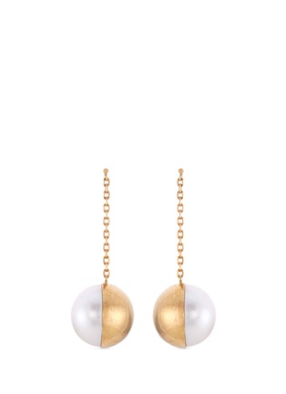Main View - Click To Enlarge - TASAKI - 'Arlequin' freshwater pearl 18k yellow gold drop earrings
