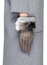 Figure View - Click To Enlarge - GEORGES MORAND - Orylag rabbit fur kid leather gloves