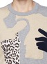 Detail View - Click To Enlarge - CARVEN - Leopard and hand appliqué sweatshirt