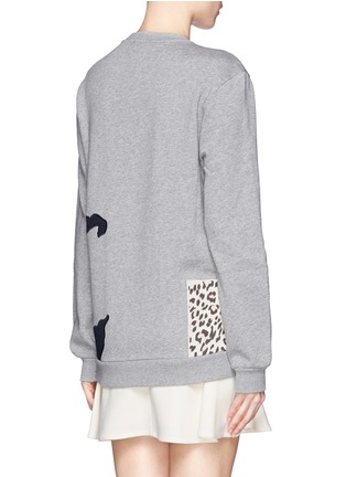 Back View - Click To Enlarge - CARVEN - Leopard and hand appliqué sweatshirt