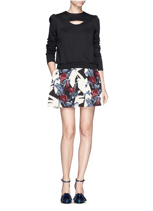 Figure View - Click To Enlarge - CARVEN - Floral print crepe skirt