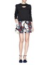 Figure View - Click To Enlarge - CARVEN - Floral print crepe skirt