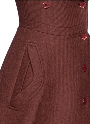 Detail View - Click To Enlarge - CARVEN - Curve pocket cinch waist wool coat