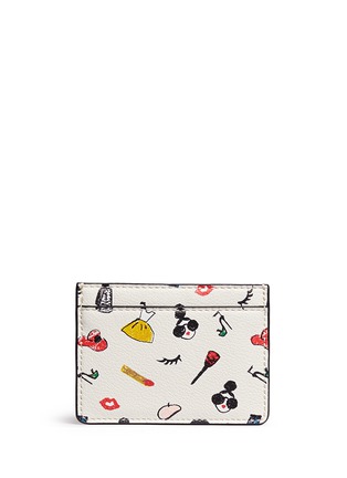 Main View - Click To Enlarge - ALICE & OLIVIA - 'Stacey print' leather card holder