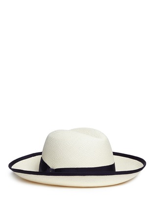Main View - Click To Enlarge - BORSALINO - 'Claudette' grosgrain bow straw Panama hat