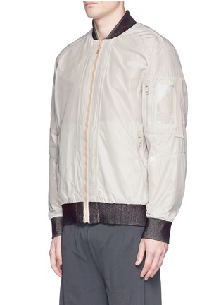 Front View - Click To Enlarge - ADIDAS DAY ONE - Quilted jersey taffeta reversible bomber jacket