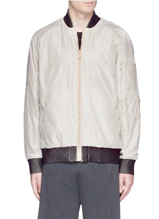 Main View - Click To Enlarge - ADIDAS DAY ONE - Quilted jersey taffeta reversible bomber jacket