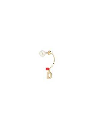 Main View - Click To Enlarge - DELFINA DELETTREZ - ABC Micro Lips Piercing' freshwater pearl 18k yellow gold single earring – D