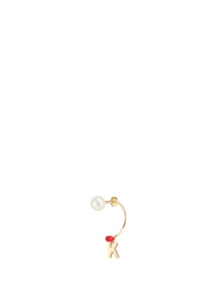 Main View - Click To Enlarge - DELFINA DELETTREZ - ABC Micro Lips Piercing' freshwater pearl 18k yellow gold single earring – K