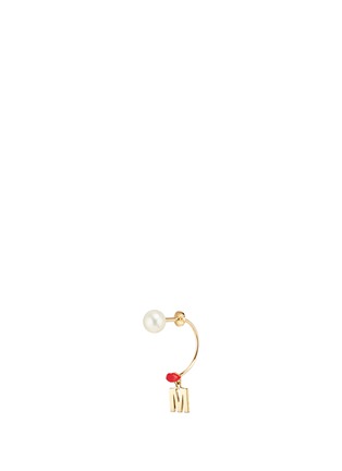 Main View - Click To Enlarge - DELFINA DELETTREZ - ABC Micro Lips Piercing' freshwater pearl 18k yellow gold single earring – M