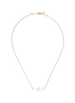 Main View - Click To Enlarge - DELFINA DELETTREZ - 'ABC' diamond 18k yellow gold necklace