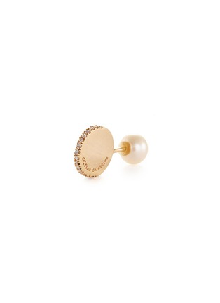 Main View - Click To Enlarge - DELFINA DELETTREZ - Diamond freshwater pearl 18k gold floral single earring