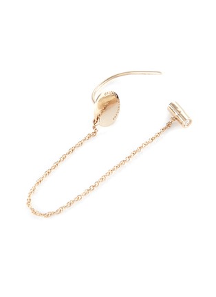 Detail View - Click To Enlarge - DELFINA DELETTREZ - 'ABC' diamond 18k yellow gold single chain earring