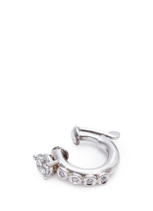 Detail View - Click To Enlarge - DELFINA DELETTREZ - Diamond 18k white gold single nose ring