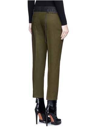 Back View - Click To Enlarge - HAIDER ACKERMANN - Lace-up waist cropped wool pants