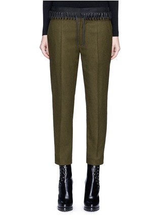 Main View - Click To Enlarge - HAIDER ACKERMANN - Lace-up waist cropped wool pants