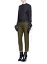 Figure View - Click To Enlarge - HAIDER ACKERMANN - Lace-up waist cropped wool pants