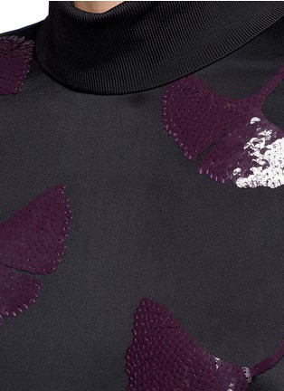 Detail View - Click To Enlarge - 3.1 PHILLIP LIM - 'Gingko' sequin leaf crepe top