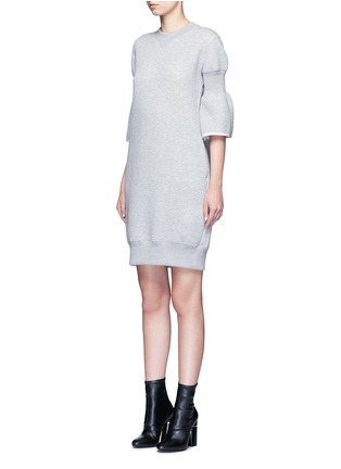 Front View - Click To Enlarge - SACAI - Cinched sleeve sweatshirt dress