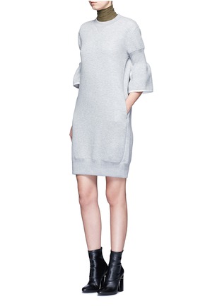Figure View - Click To Enlarge - SACAI - Cinched sleeve sweatshirt dress