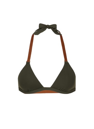 Main View - Click To Enlarge - VIX - 'Solid Military' leather strap triangle bikini top