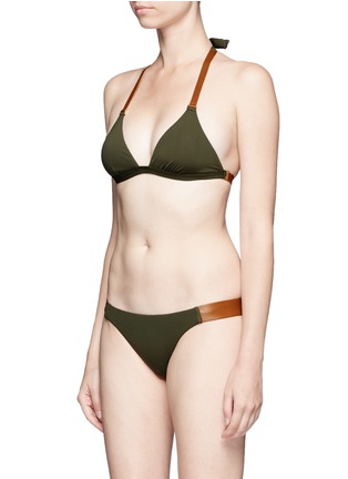 Figure View - Click To Enlarge - VIX - 'Solid Military' leather strap triangle bikini top